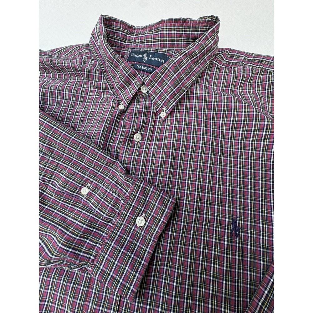 Ralph Lauren Mens Multicolor Plaid  Long Sleeve Button Down Pony 4X BIG